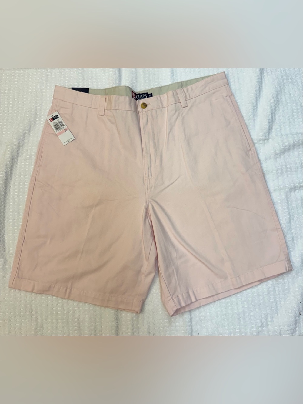 Chaps Men's Light Pink Flat-Front Chino Shorts